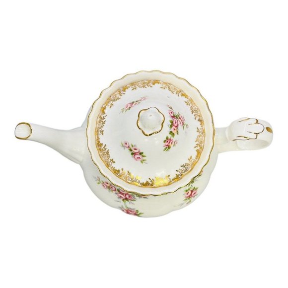 ROYAL ALBERT Dimity Rose Bone China England Teapot and Lid - Picture 7 of 9